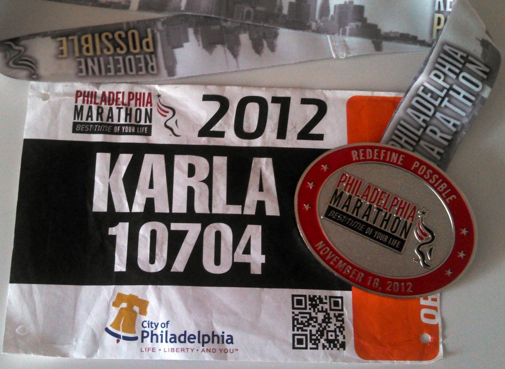 Philadelphia Marathon, running bib
