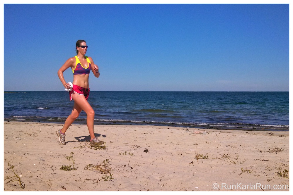 running on the beach, Cuttyhunk Island, 