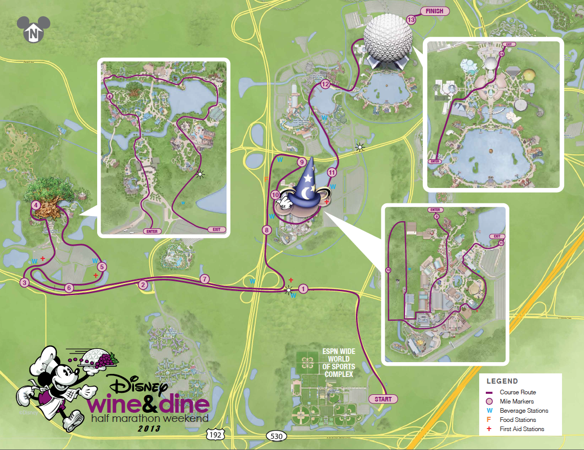 Disney Wine & Dine Half Marathon Course Map |Run, Karla, Run! | Run