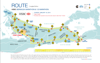 Getting Lost in the Bermuda Triangle Challenge: Bermuda Marathon & Half Marathon Course Map